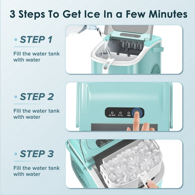 Auseo Portable Ice Maker, Fast and Efficient Countertop Machine