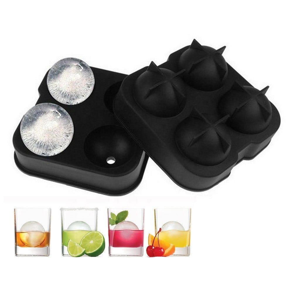 Premium Silicone Ice Ball Maker - 4 Sphere Molds