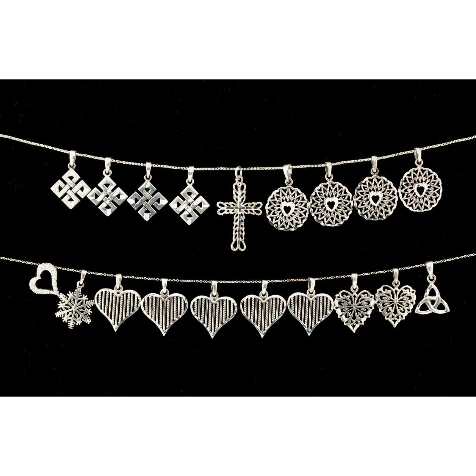 Exquisite Sterling Silver Celtic, Heart, Cross & Snowflake Pendant Collection