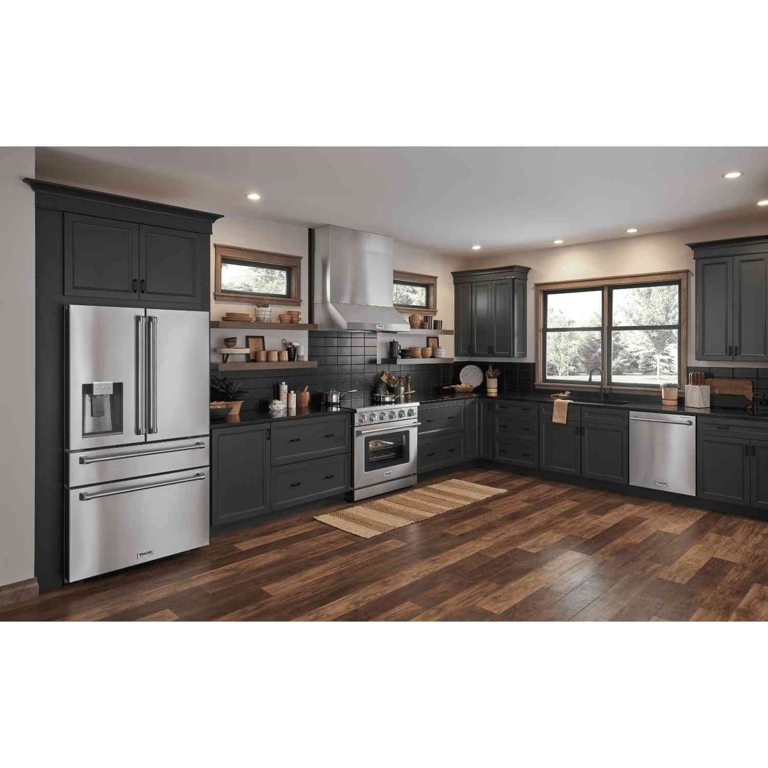 Thor Kitchen 36" Counter Depth Refrigerator with Water Dispenser and Ice Maker - TRF3601FD