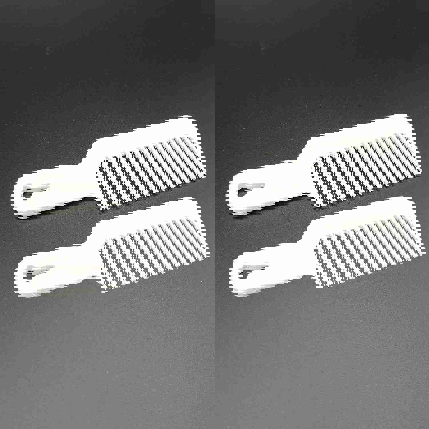 Amelia Beauty 8.75in White Plastic Flattop Butch Comb, 2 Pack