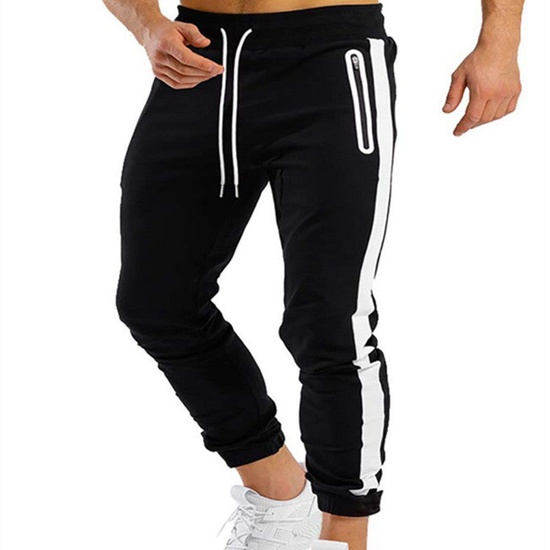 Stylish Men's Athletic Sportswear Trousers with Contrast Sides