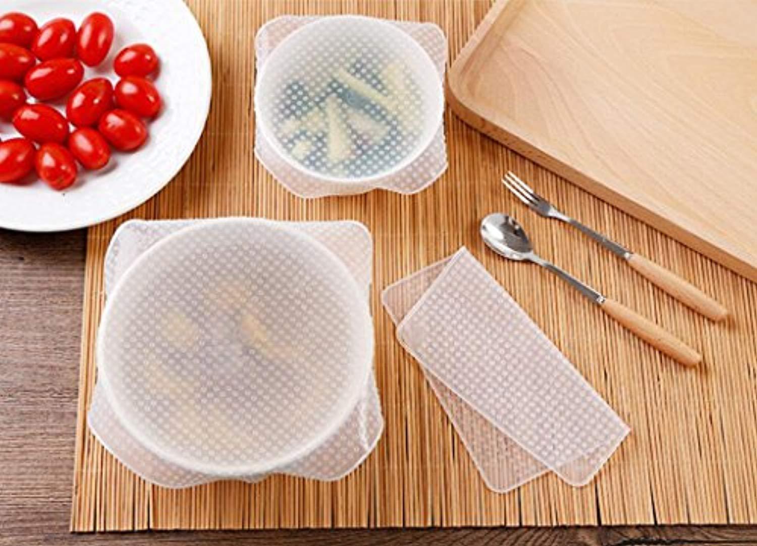 Eco-Friendly Silicone Food Storage Covers, 4 Pack