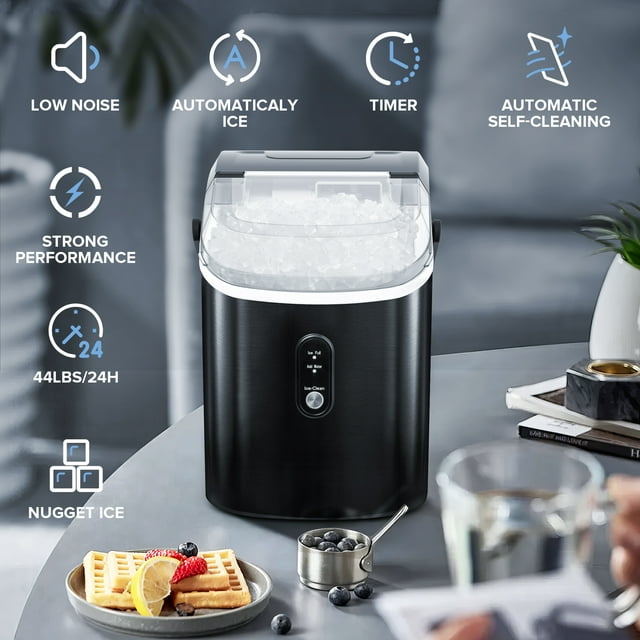 Auseo Nugget Ice Maker - Compact, Modern, and Self-Cleaning
