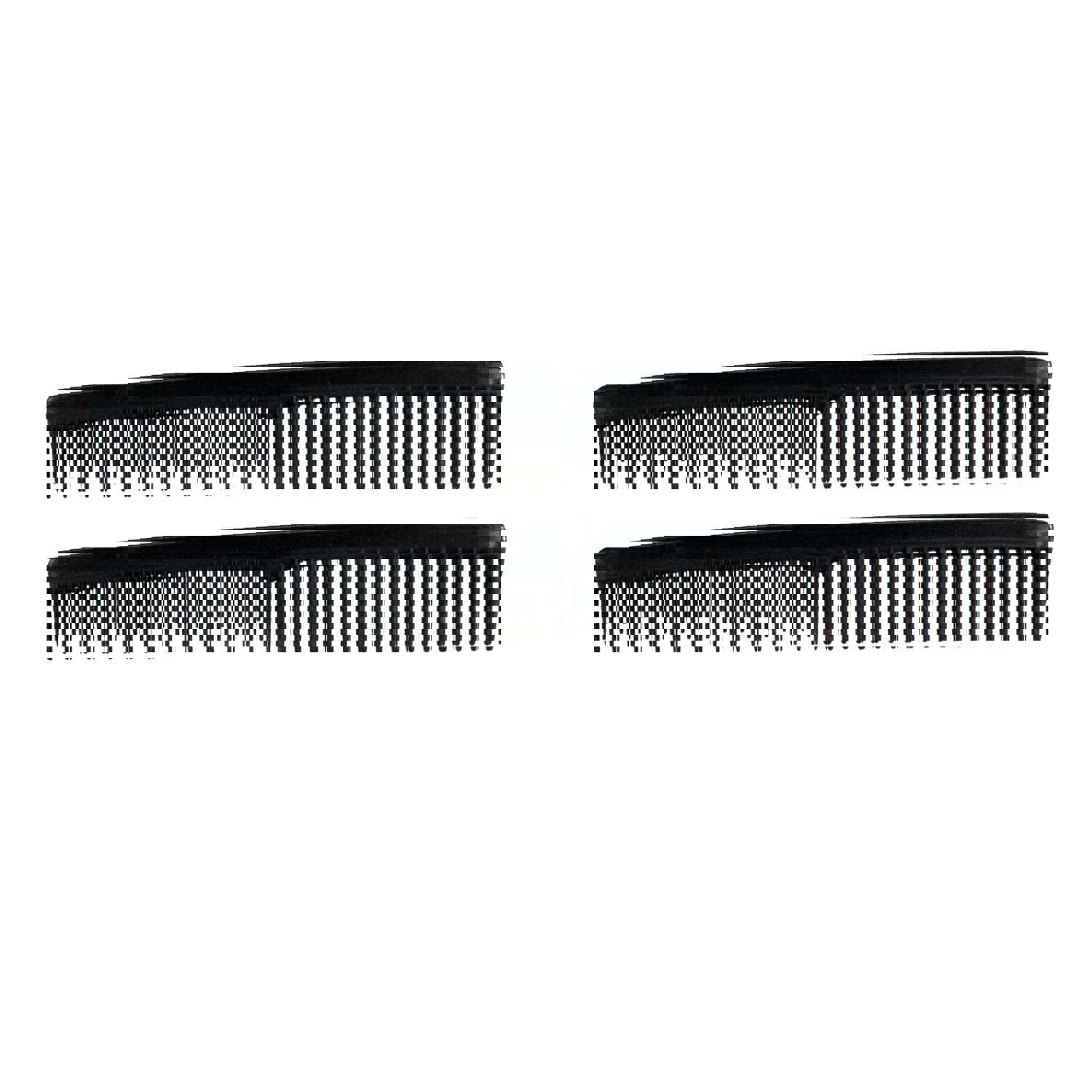 Amelia Beauty 7" Black Plastic Styling Tease Comb, 2-Pack with Inch Marks