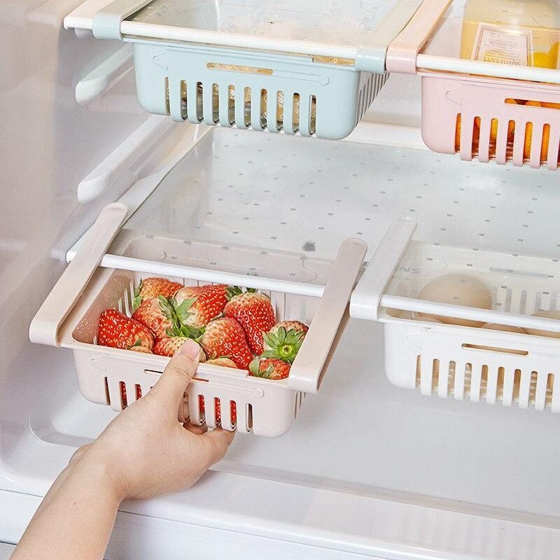 Upgraded Retractable Fridge Drawer Organizer
