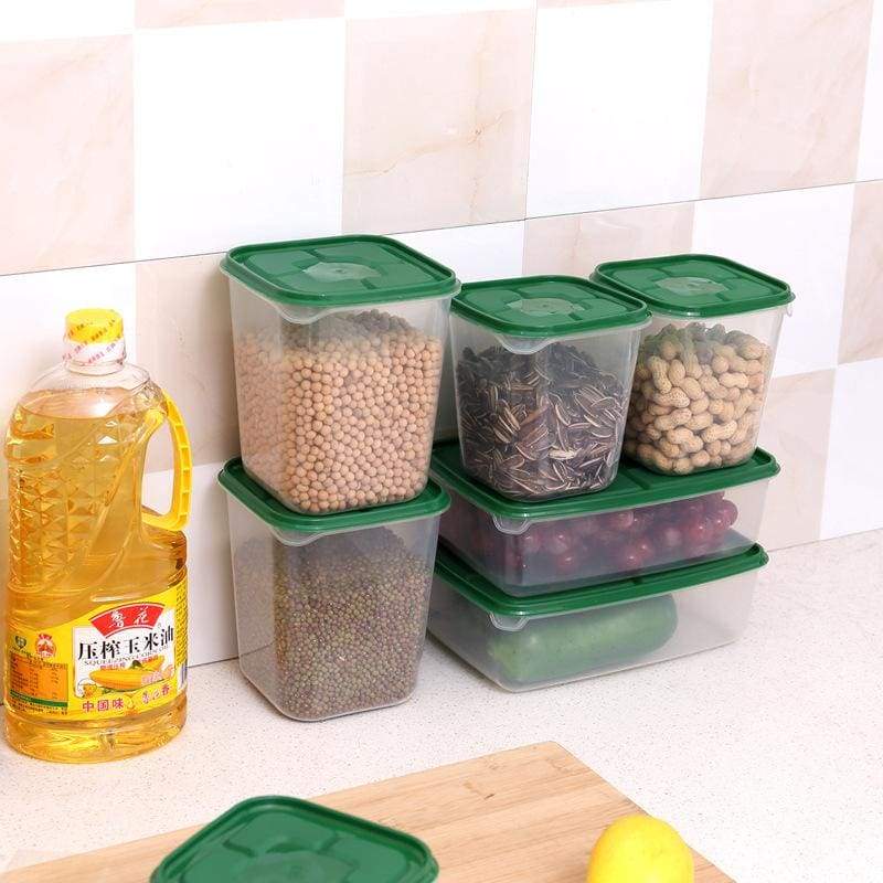 Eco-Friendly Modern Lattice Plastic Food Storage Boxes Set