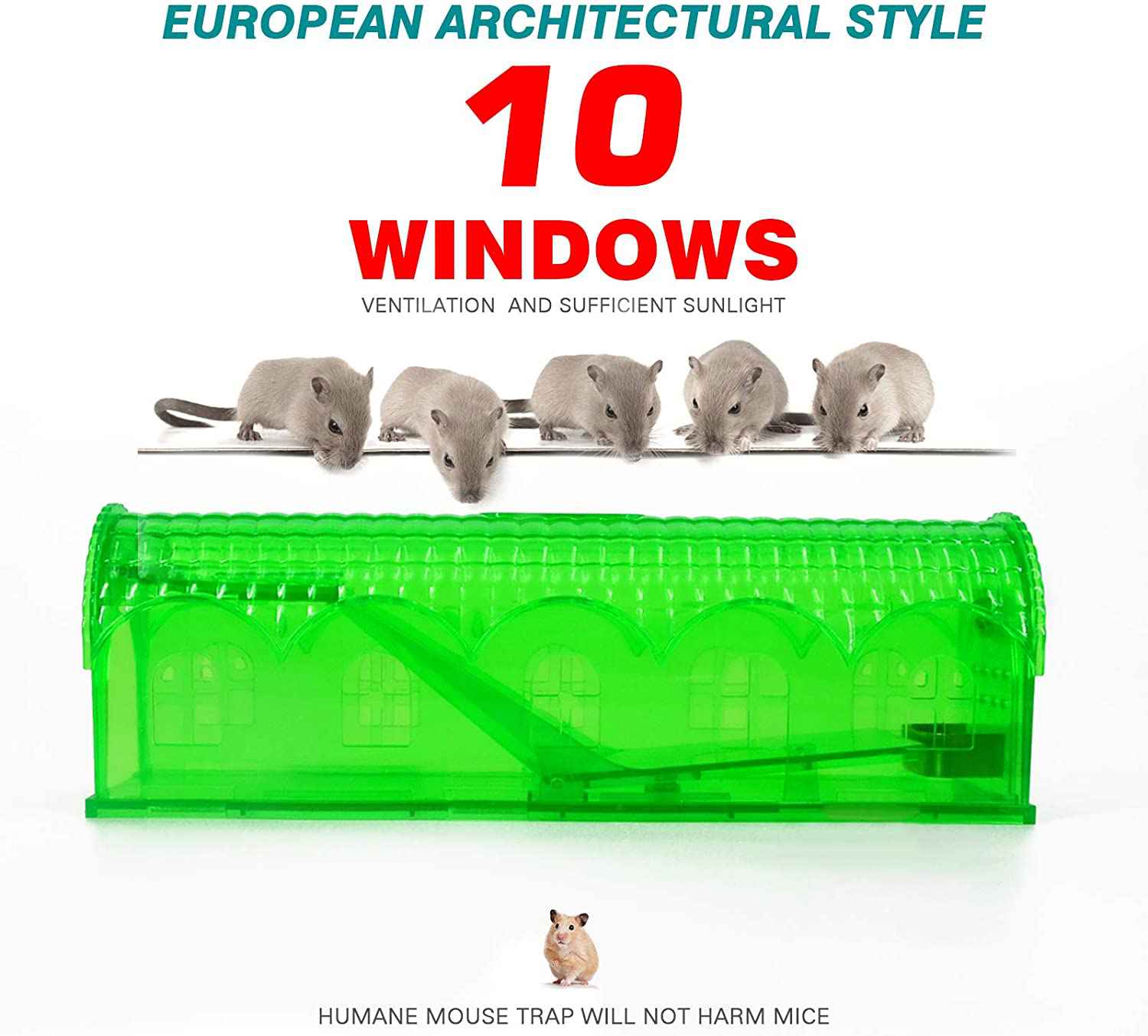 Humane Mouse Traps 2 Pack - ROCKBIRDS Eco-Friendly, High-Efficiency Indoor/Outdoor Mouse Catchers
