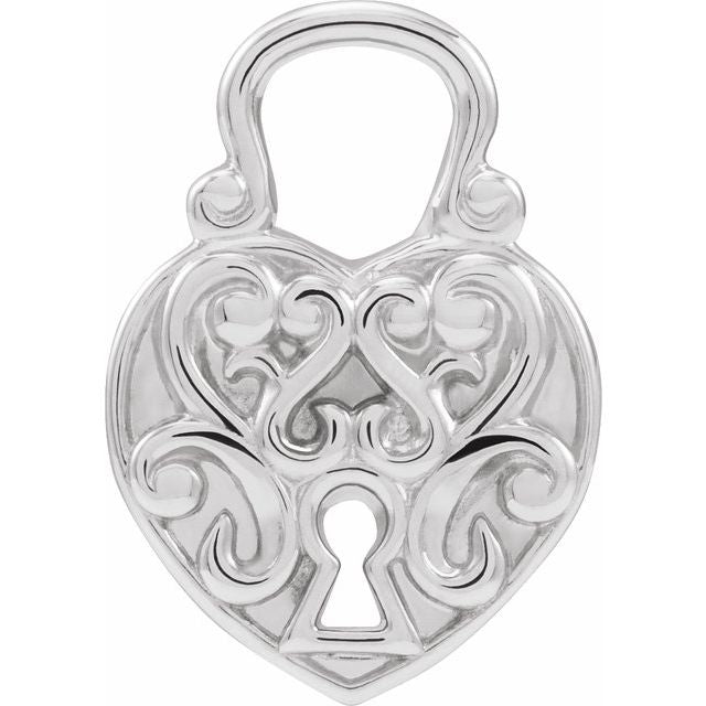 Vintage Lock Heart Pendant Charm