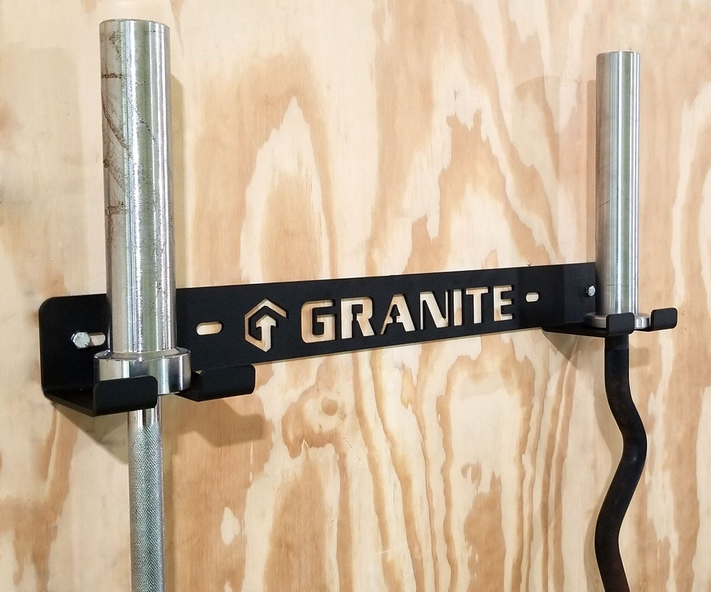 Granite Fitness V2 Wall Mount 2 Bar Storage Rack - USA Made
