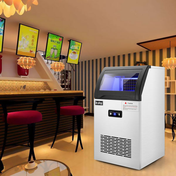 ZOKOP Stainless Steel Ice Maker Cube Machine, High-Capacity, Freestanding/Built-in