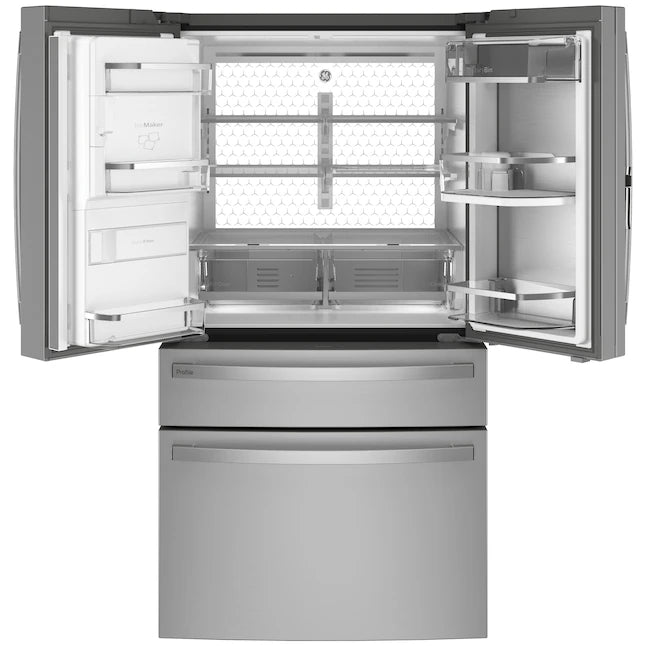 GE Profile 28-cu ft Smart French Door Refrigerator with Ice Maker, Door within Door, Fingerprint-Resistant Stainless Steel