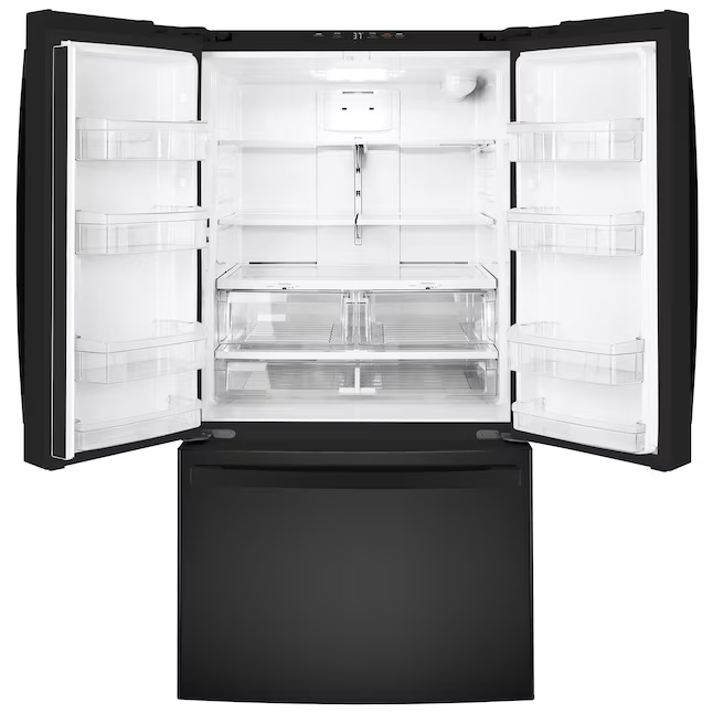 GE 27-cu ft French Door Refrigerator with Ice Maker and Water Dispenser, Black