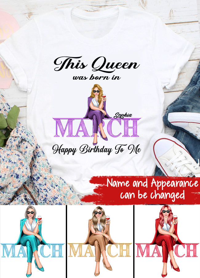 Personalized March Birthday Shirt for Women