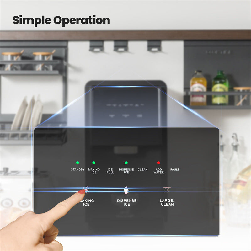 High-Capacity Nugget Ice Maker with Self-Cleaning, Self-Dispense, and LED Filter Indicator