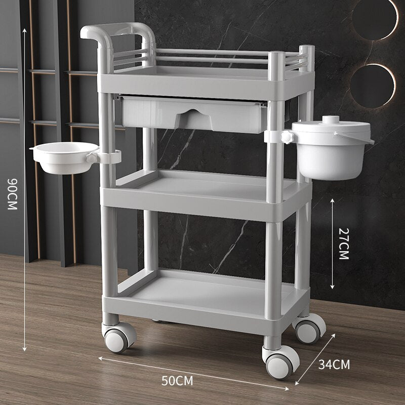 Professional Beauty Salon Trolley with Three Layers