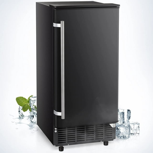 Auseo Under Counter Ice Maker, 80lbs Daily, Reversible Door, Self-Cleaning & Timer