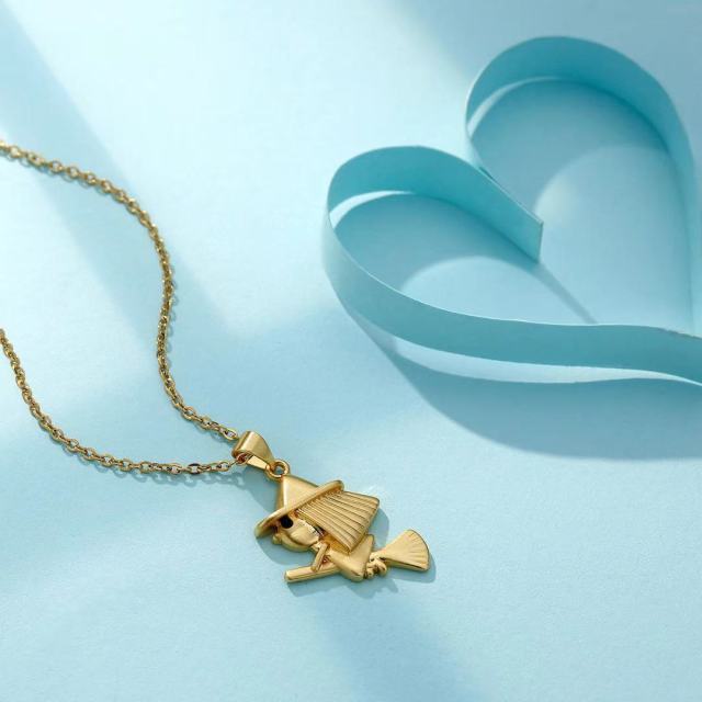 Stylish Copper Little Witch Pendant Necklace for Women