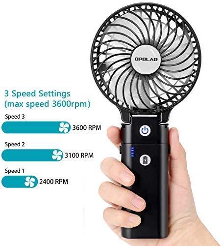 OPOLAR 10400mAh Rechargeable Fan, Portable and Foldable with Long Battery Life
