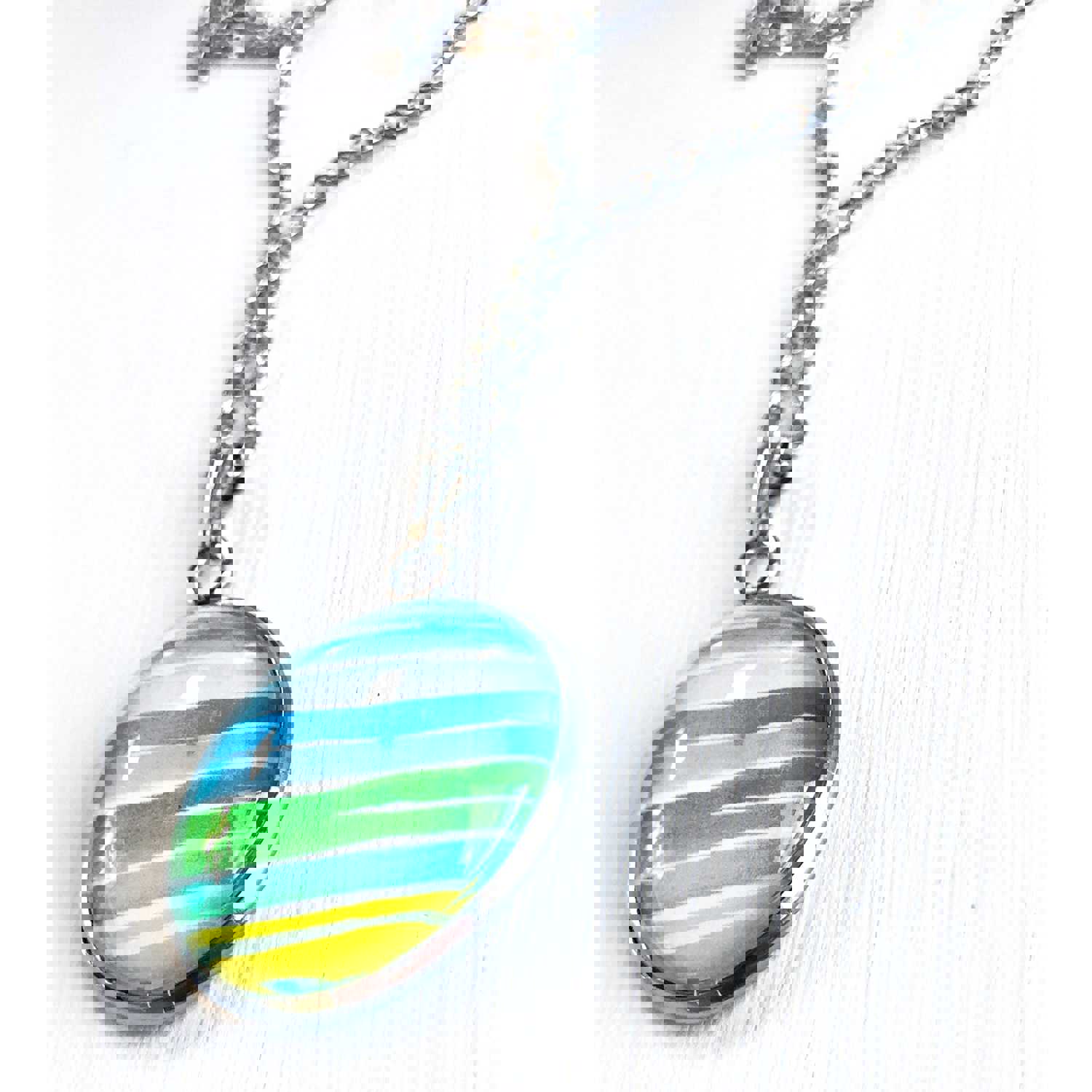 Handcrafted Watercolor Art Necklace
