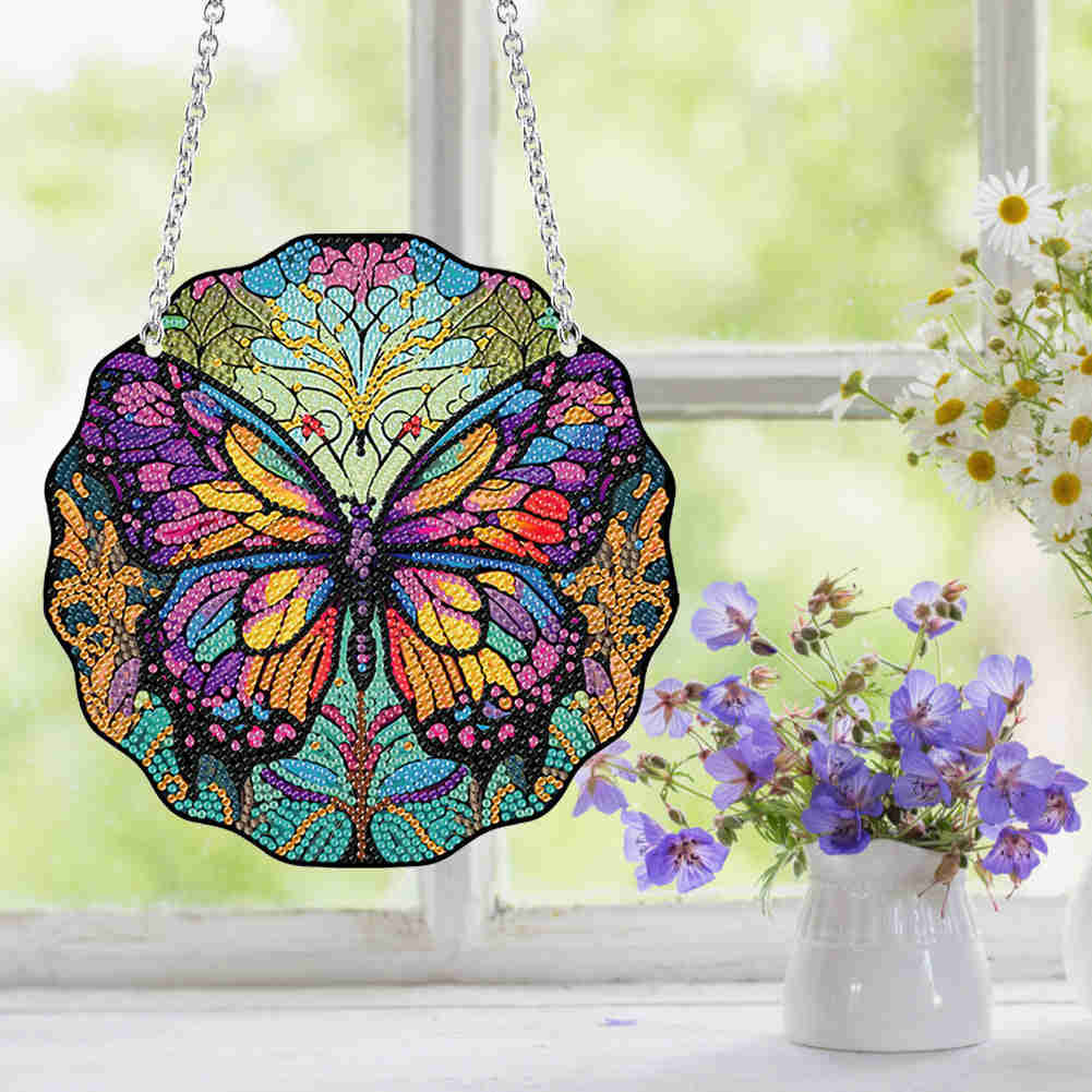 Stylish Acrylic Butterfly and Dragonfly Diamond Painting Pendant