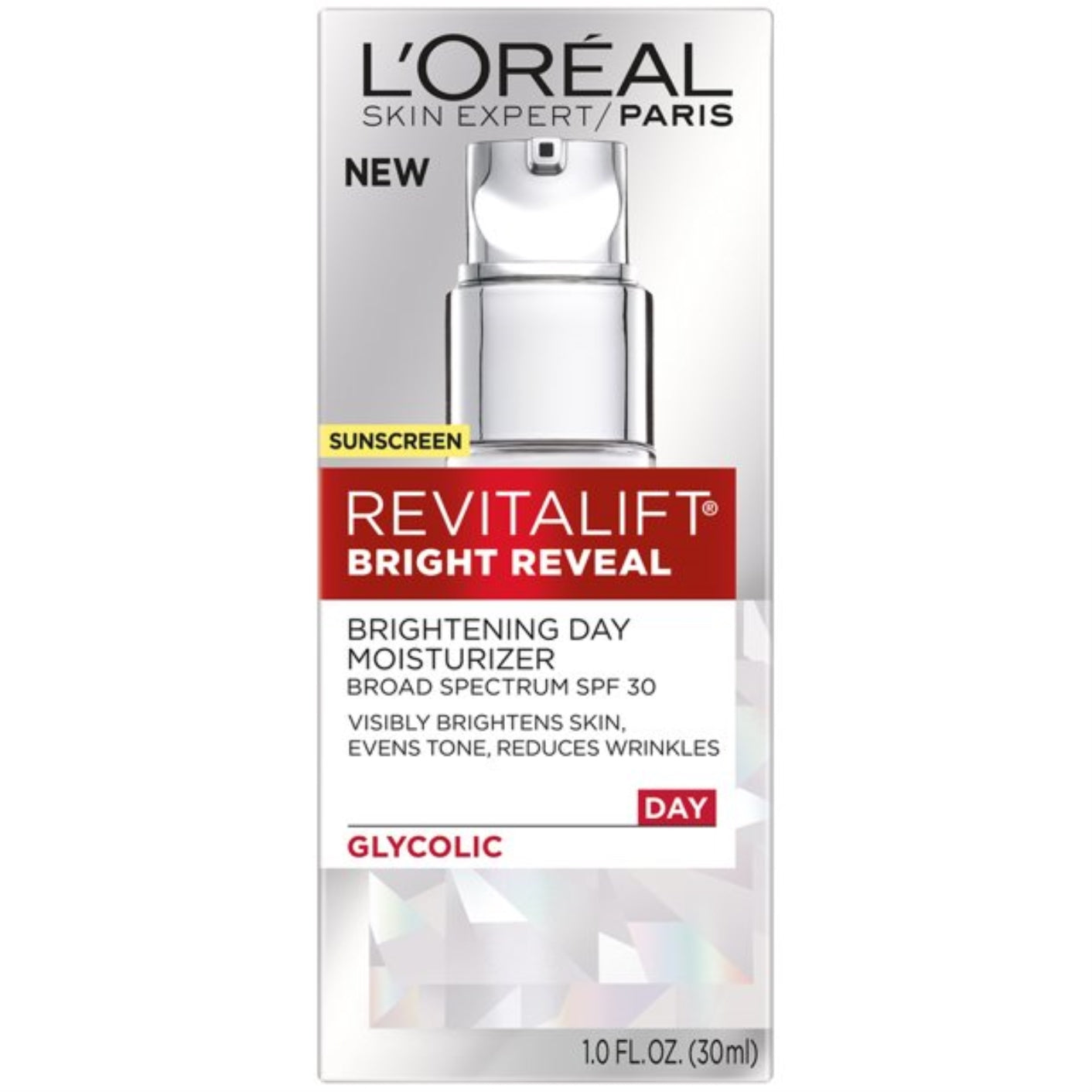 L'Oreal Revitalift Bright Reveal Day Cream SPF 30 - Hydrating, Anti-Aging Moisturizer