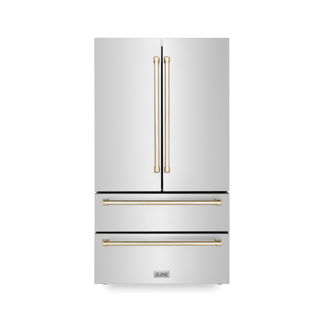 ZLINE 36" Autograph Edition French Door Refrigerator with Ice Maker