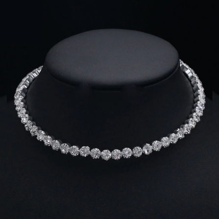 Glamorous Crystal Tennis Necklace, Perfect for Any Occasion