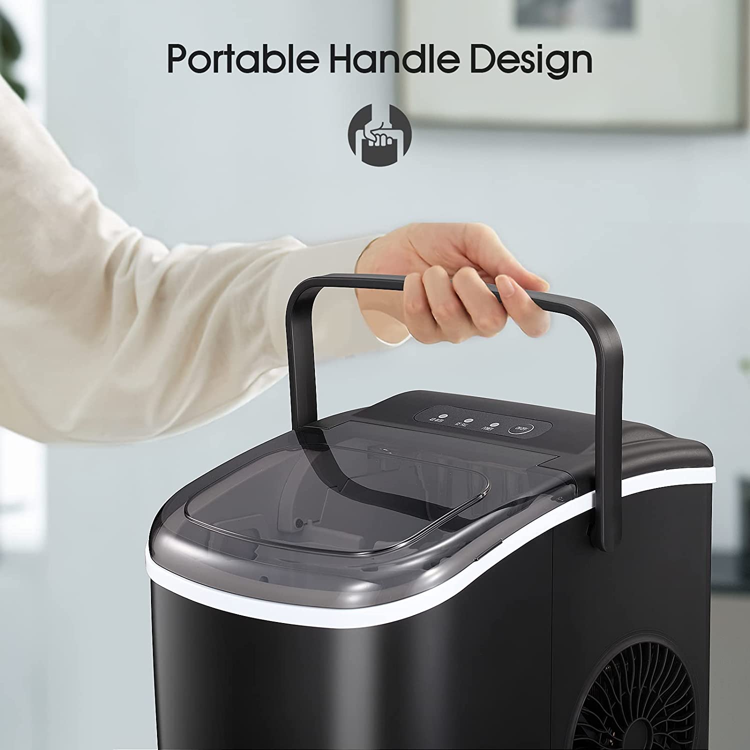Portable Ice Maker Machine, 26 lbs/24H, 9 Cubes in 8 Mins