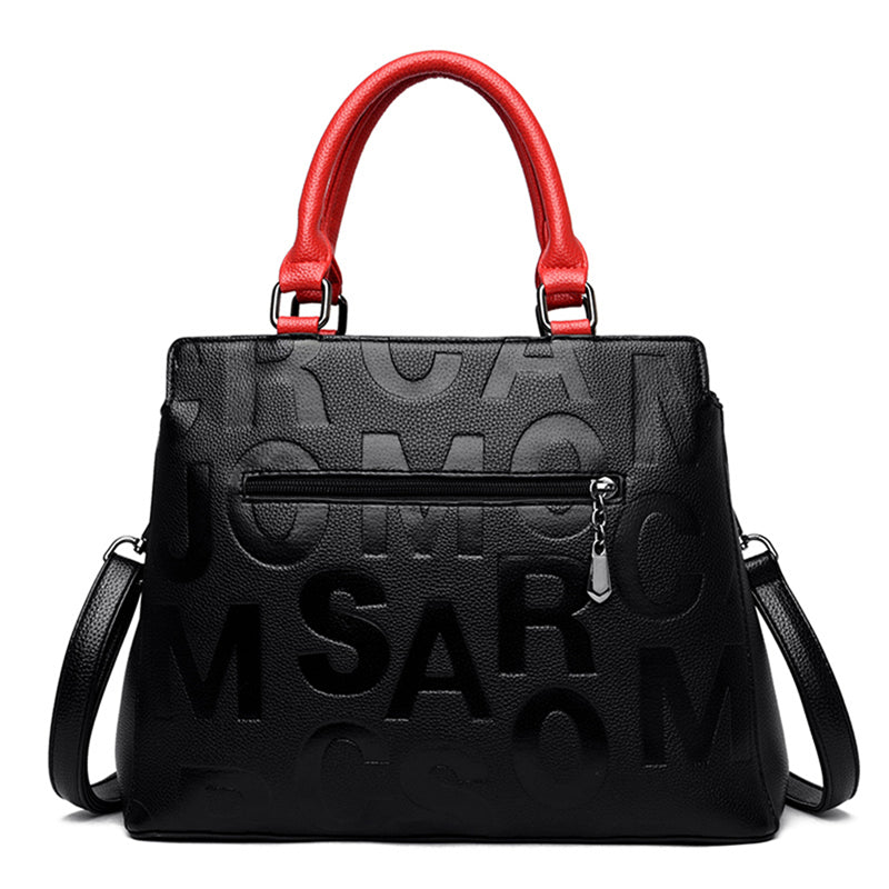 Stylish Vintage Leather Letter Printed Handbag