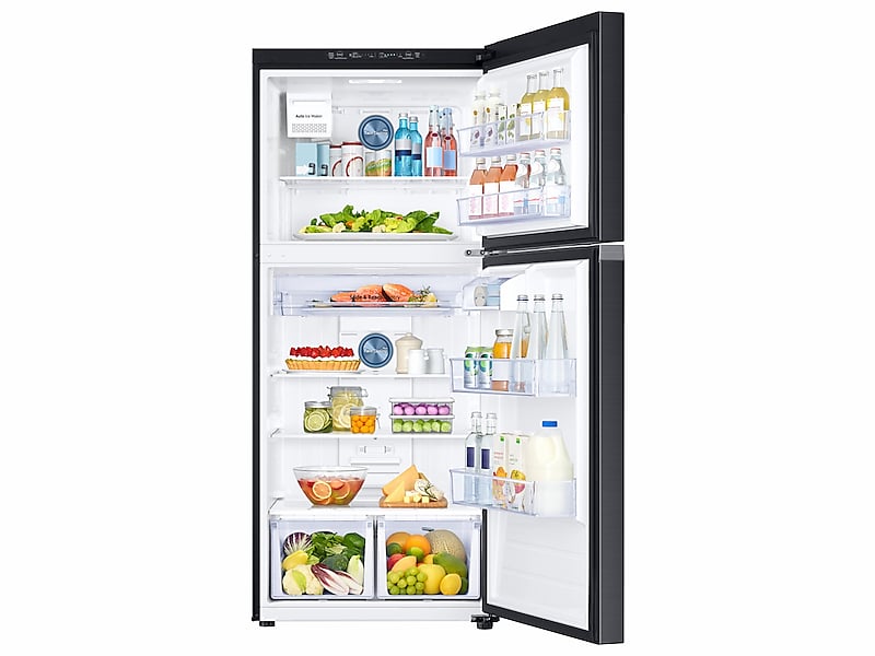 Samsung RT18M6215SG 18 Cu. Ft. Top Freezer Refrigerator with FlexZone™, Ice Maker, and Twin Cooling Plus™ in Black Stainless Steel