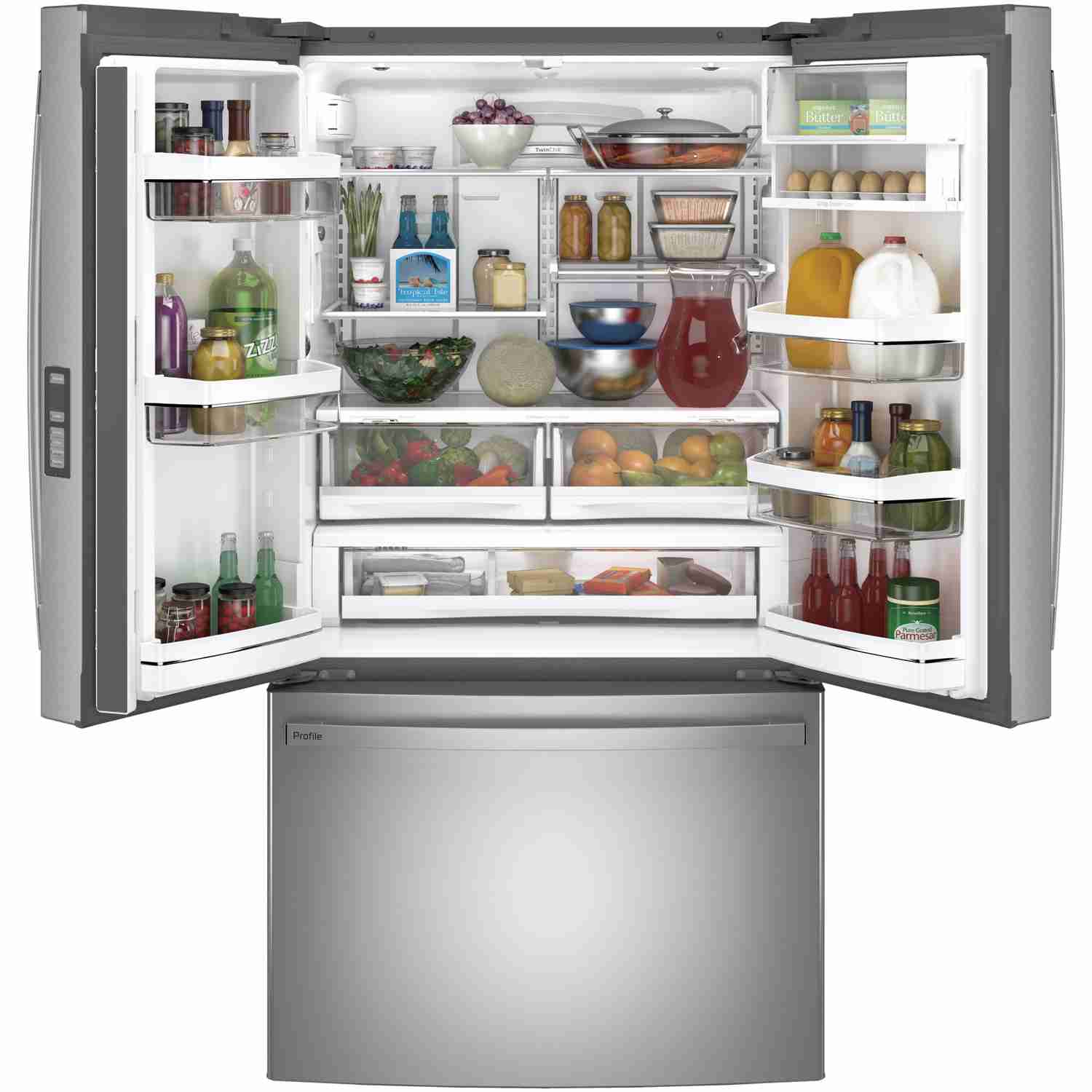 GE Profile 36-inch Counter-Depth French Door Refrigerator with TwinChill™ and Interior Ice Maker