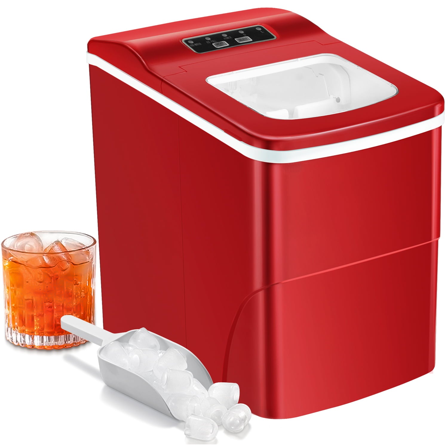 KISSAIR Portable Ice Maker, Efficient & Stylish, 26lbs/day