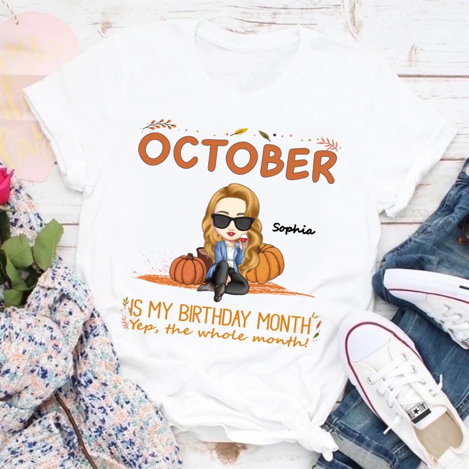 October Birthday Celebration Shirt for Women