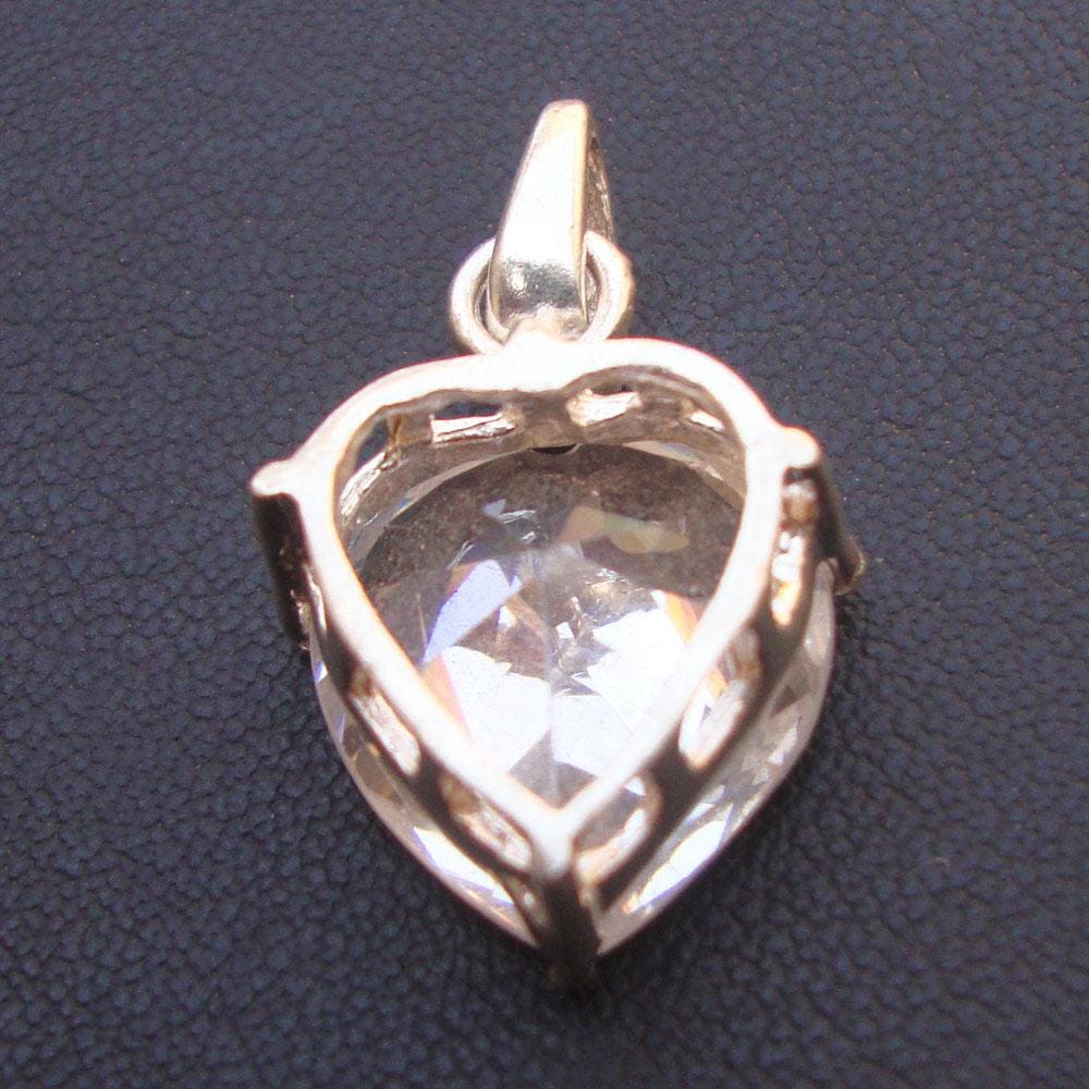 Stunning Heart Cubic Zirconia Pendant in Sterling Silver