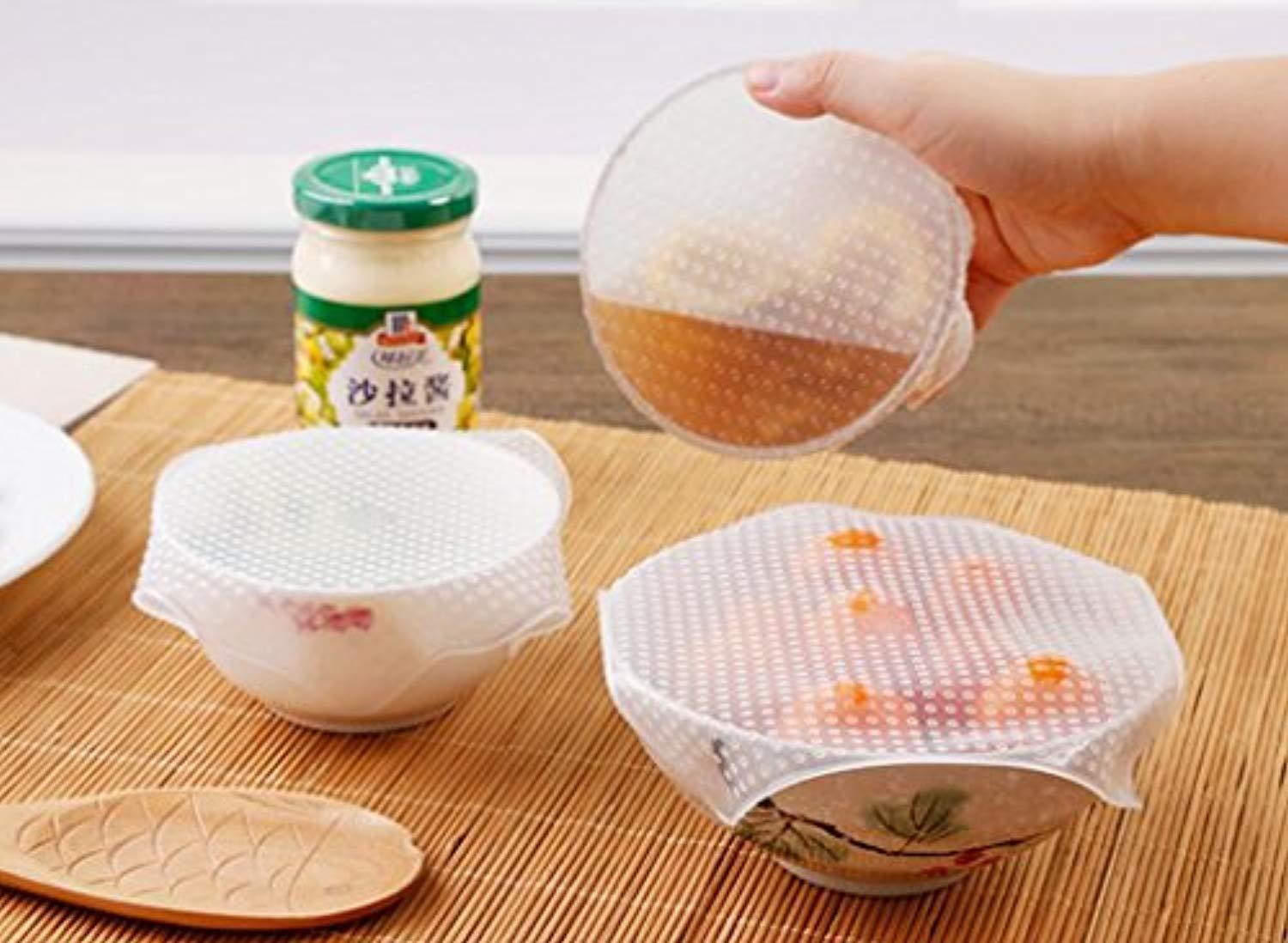 Eco-Friendly Silicone Food Storage Covers, 4 Pack