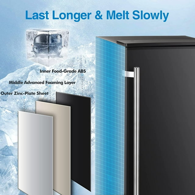 Auseo Under Counter Ice Maker, 80lbs Daily, Reversible Door, Self-Cleaning & Timer