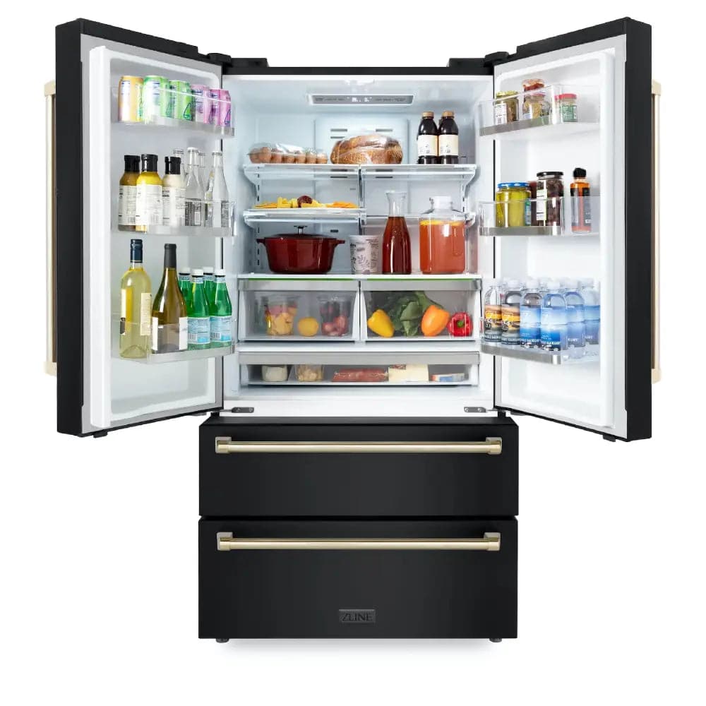 ZLINE 36" Autograph Edition French Door Refrigerator with Ice Maker