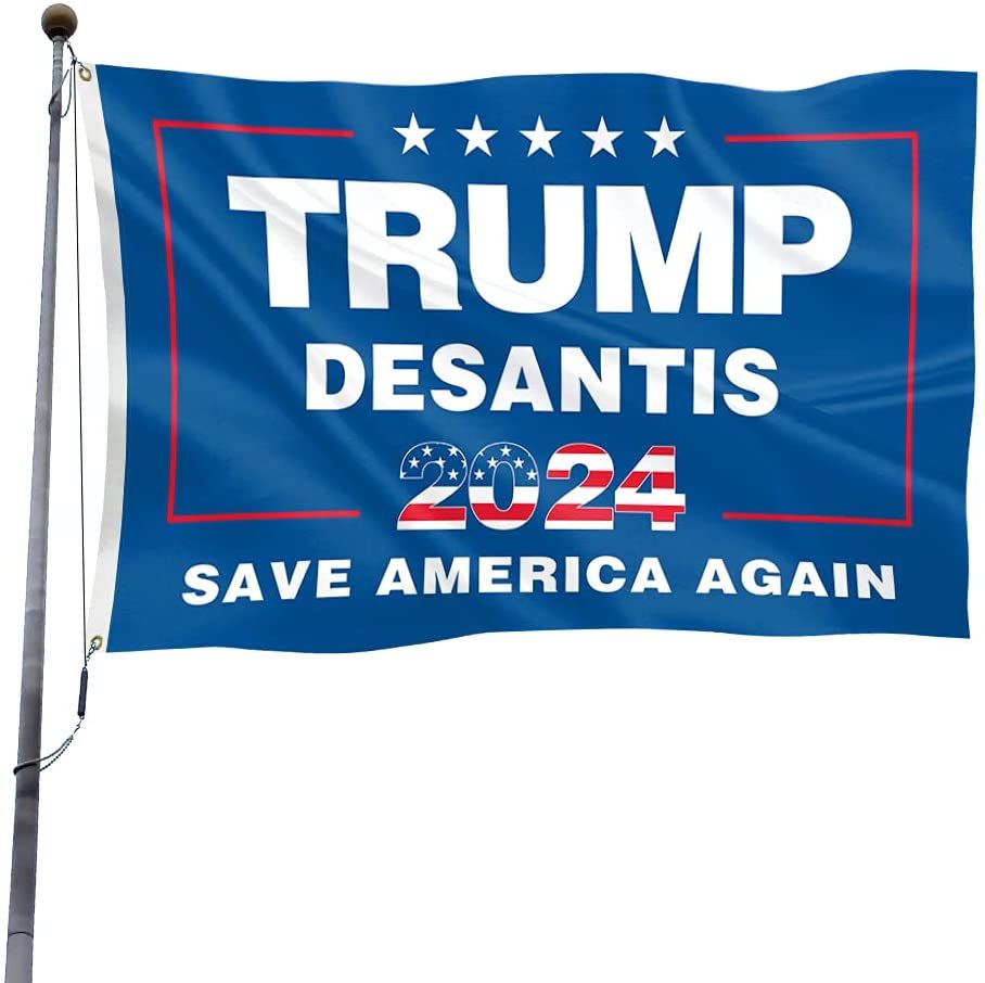 Trump Desantis 2024 Save America Again Flag, 3x5 FT with Brass Grommets