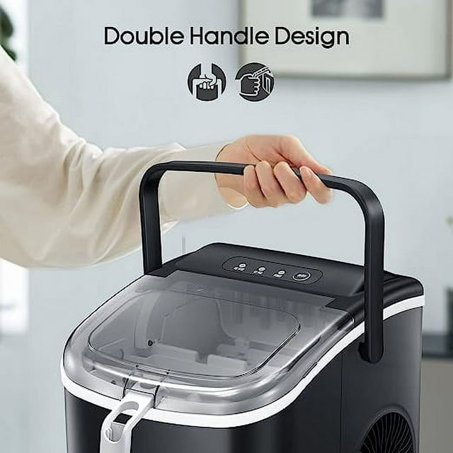 Kismile Compact Ice Maker - 26lbs in 24H, Self-Cleaning, Bullet-Shaped Cubes