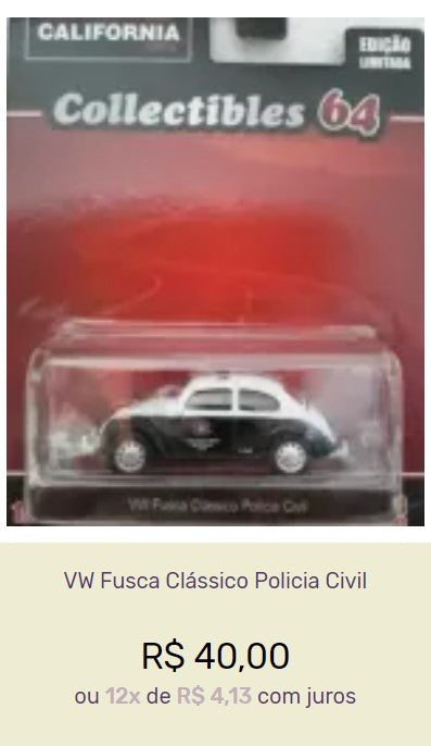 Vintage Cars Collection - VW Fusca Set of 7 Unique Models