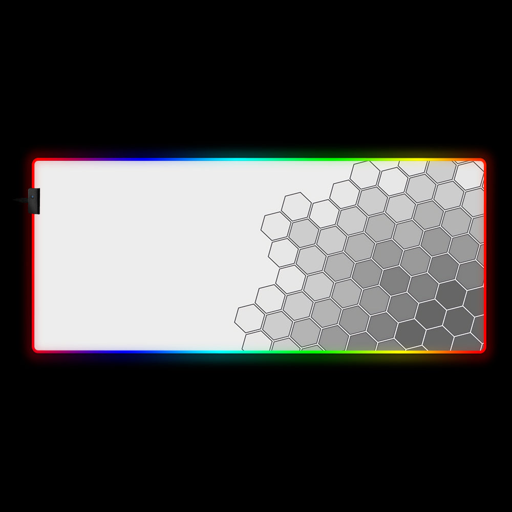 RGB Gaming Mouse Pad with Hex Design - M-XXL Size