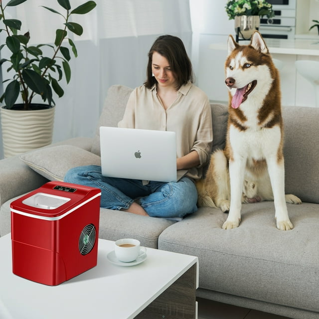 KISSAIR Portable Ice Maker, Efficient & Stylish, 26lbs/day