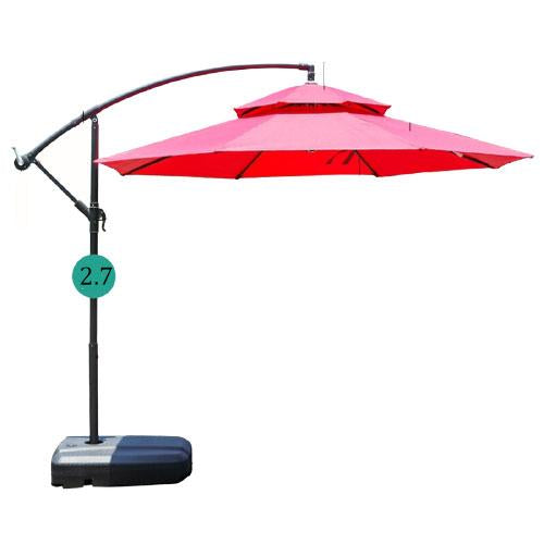 2.7m Double Top Banana Umbrella, Outdoor Sunshade, Durable and Waterproof