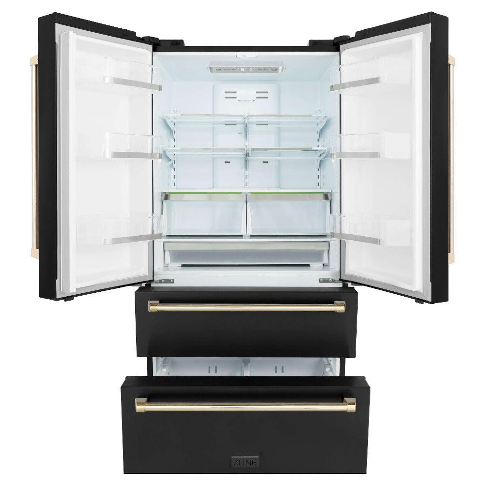 ZLINE 36" Autograph Edition French Door Refrigerator with Ice Maker