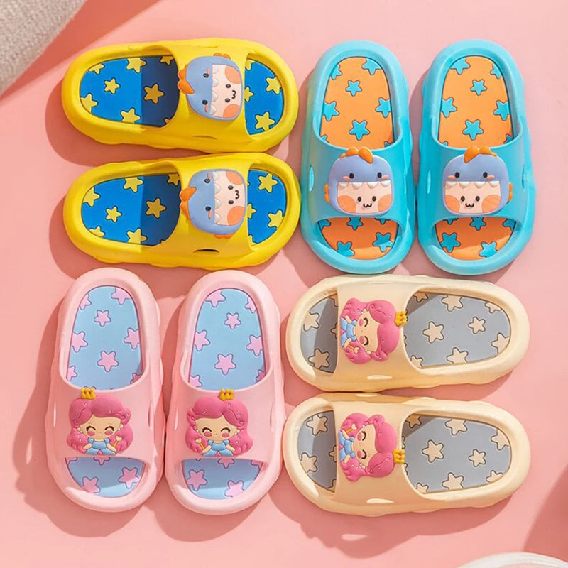 Cute Cartoon Non-Slip Kids Slippers for Summer Comfort