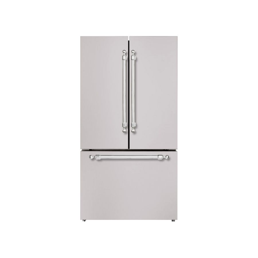 Hallman 36" French Door Bottom Freezer Refrigerator with Auto Ice Maker