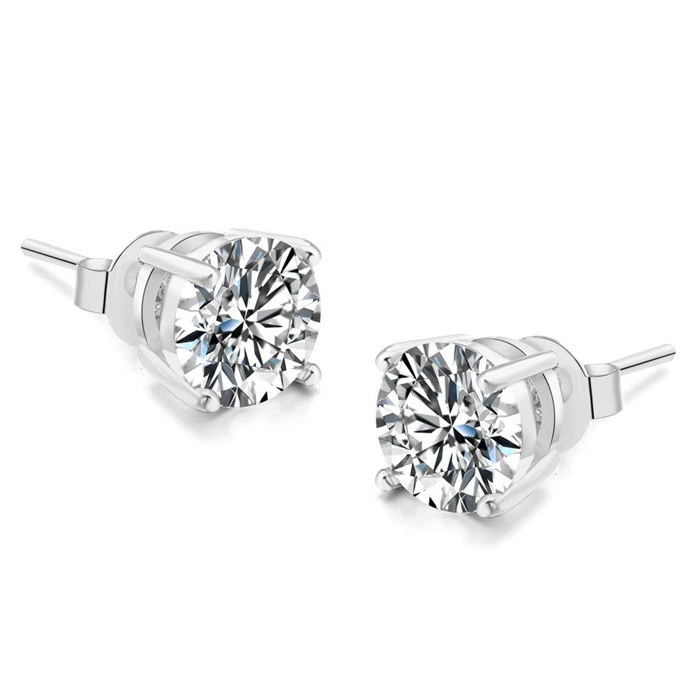 Glamorous Round CZ Stud Earrings for Women, Trendy 2023 Fashion Jewelry