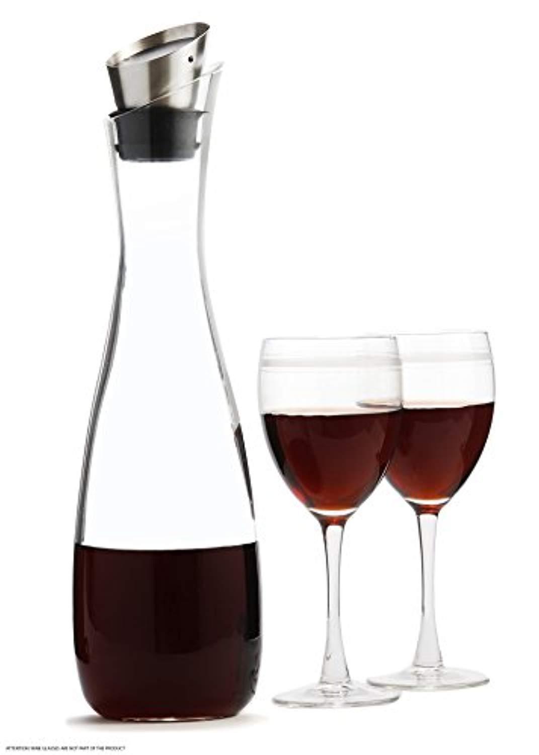 AVACRAFT 3mm Thick Borosilicate Glass Carafe with Stainless Steel Lid, 40 Oz
