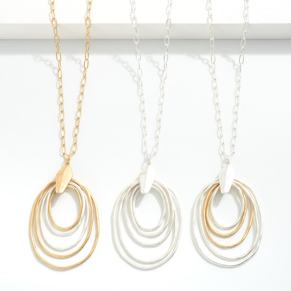 Elegant Nesting Pendant Long Chain Necklace